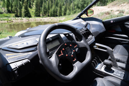 UTVMA DriftX Leather Steering Wheel With Hub (Polaris and Can Am, Kawasaki, Honda Models)