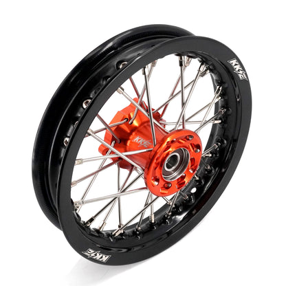 KKE 12/10 Small Kid's Wheels For KTM SX50 2024-2025 Mini Dirtbikes Orange Hub