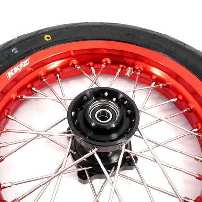 KKE 1.85*12’‘ & 2.15*12’‘ E-Bike Mini Wheels Kit with Tires Fit For Rawrr Mantis X 2024-2025 Red Rims