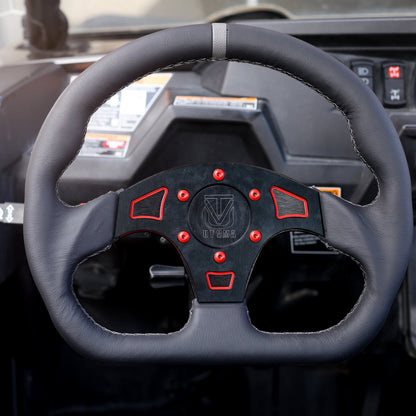 UTVMA DriftX Leather Steering Wheel With Hub (Polaris and Can Am, Kawasaki, Honda Models)