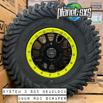 System 3 SB5 w/ colored rings on Journey Rock Poison tires | 4/137 Bolt Pattern