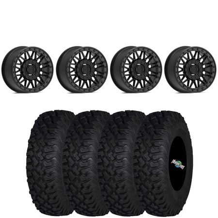 Valor Offroad V08 Satin Black Beadlocks on ITP Coyote