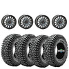 System 3 SB8 Brushed Grey Beadlocks + Journey Rock Poison tires (Mounted UTV Kit) | 5/4.5 Bolt Pattern PlanetSXS
