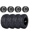 Valor Offroad V09 Satin Black Beadlocks on Kenda Klever X/T Tires – UTV Wheel & Tire Kit