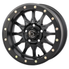 Frontline 223 beadlocks matte black mounted on Obor Roc Scrapers