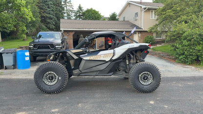 Metal FX Delta Beadlock (15x7) Black Contrast Cut on Journey Rock Poison tires – Pre-Mounted UTV Combo