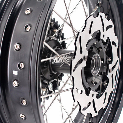 KKE 17 Inch Supermoto Rims for Honda CRF250R 04-13 CRF450R 02-12 Black