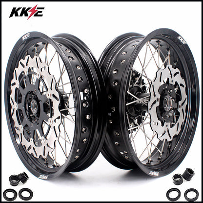 KKE 17 Inch Supermoto Rims for Honda CRF250R 04-13 CRF450R 02-12 Black
