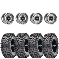 Metal FX Delta Beadlock Raw Machined on Maxxis Roxxzillas Set of 4