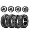 System 3 SB4 Beadlock Wheels + Obor RocScraper Tires (Mounted Kit) – Matte Black | Fits UTVs with 4x156 Bolt Pattern