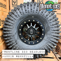 Maxxis Roxxzilla Tires + Frontline 223 Beadlock Wheels Matte Black (Mounted Kit) 4/137 Bolt Pattern