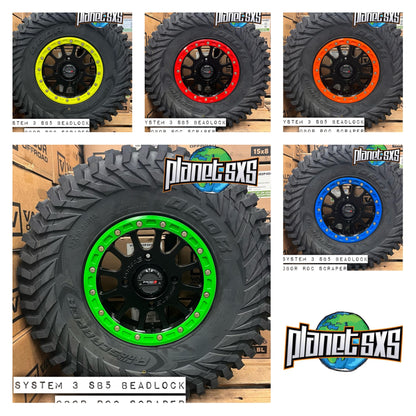 System 3 SB5 w/ colored rings on Journey Rock Poison tires | 4/137 Bolt Pattern