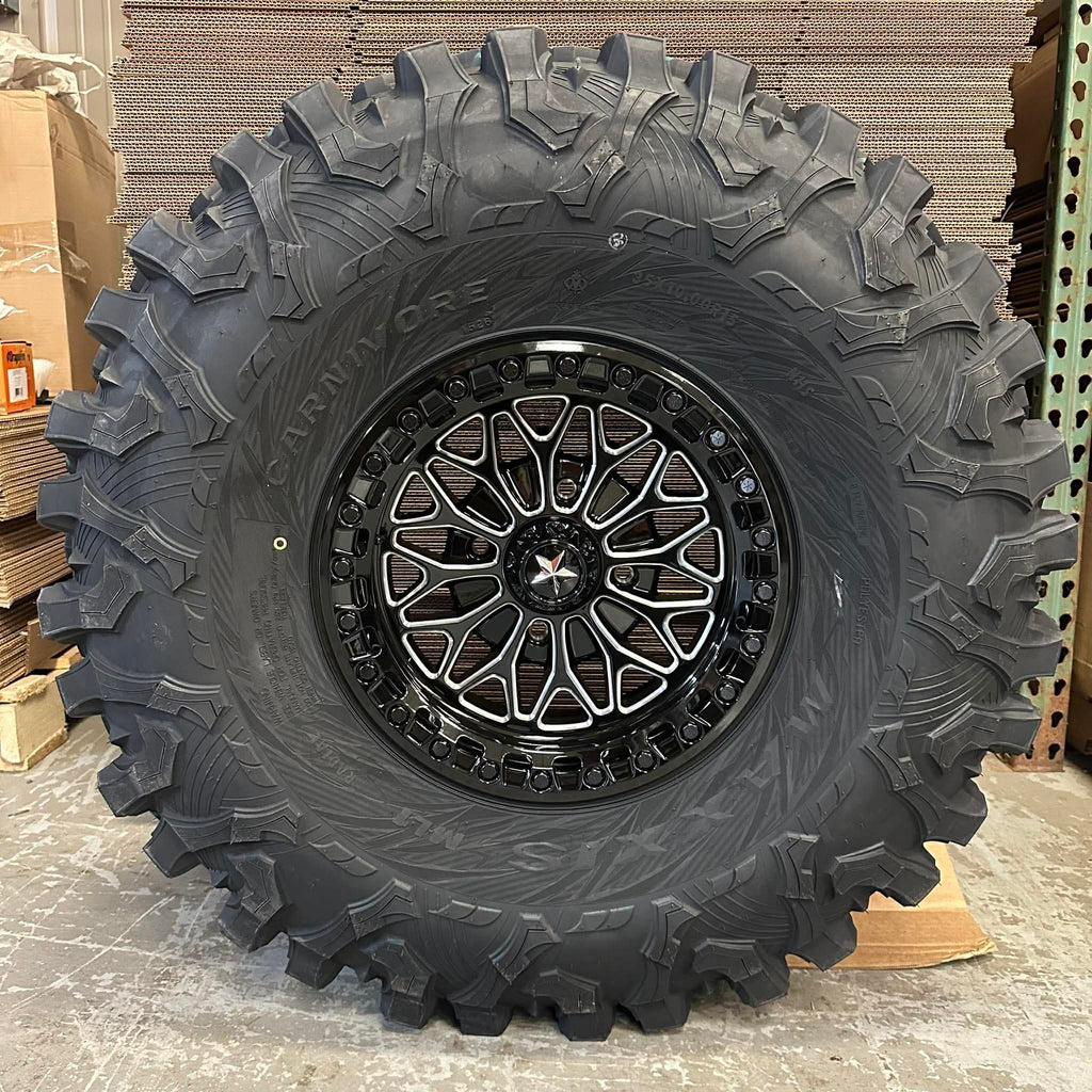 MSA BOLO beadlock 15x7 10mm Maxxis Carnivore kit