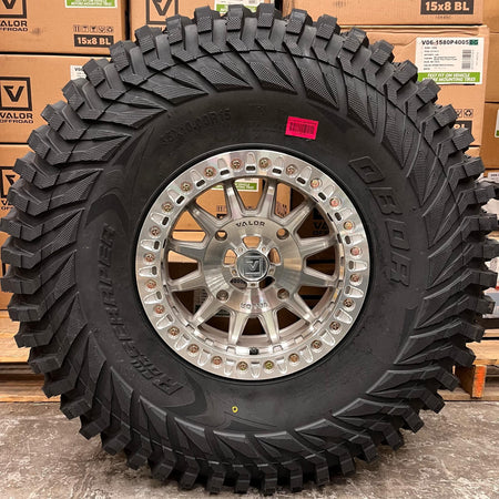 Valor V09 Beadlock Wheels + Obor RocScraper Tires (Mounted Kit)