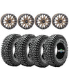 System 3 SB4 15x10 Bronze Beadlock Wheels + Journey Rock Poison tires (Mounted Kit) – 4x137 | Fits Can-Am X3, Commander, Honda Talon | Wide Stance Setup