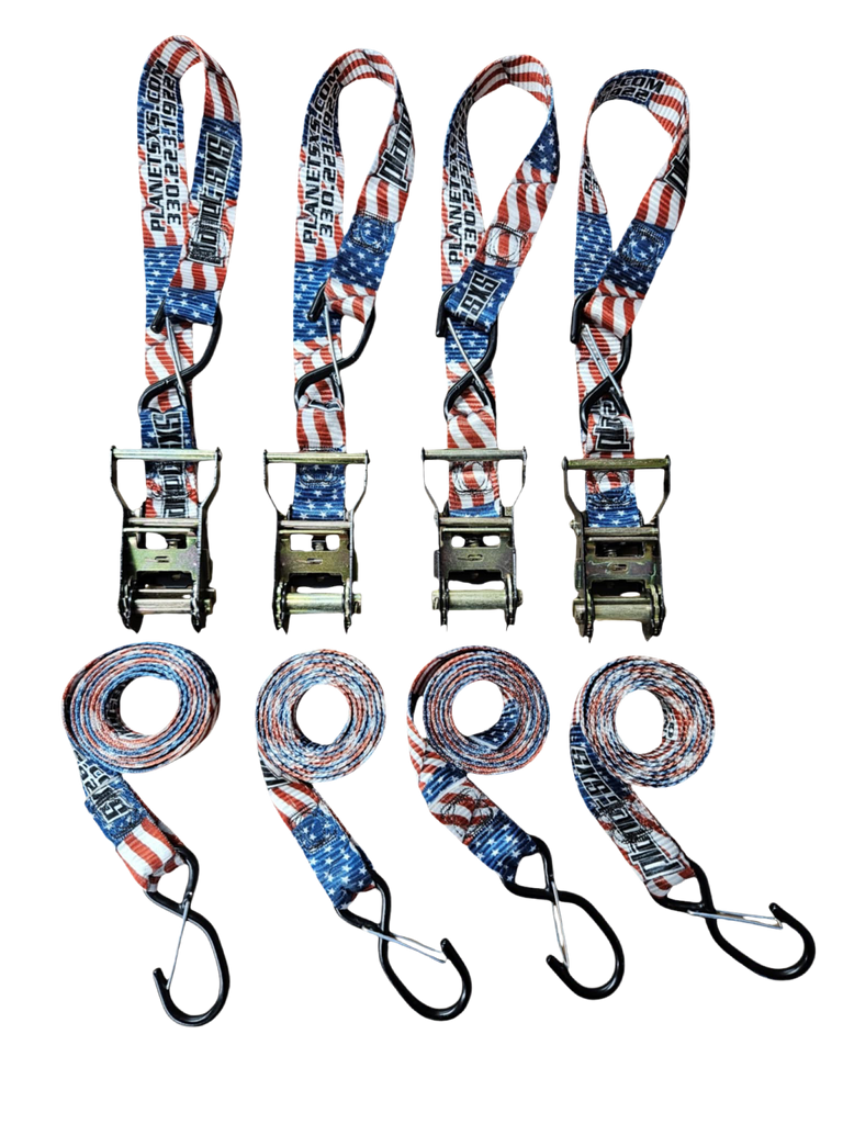 Planet SXS Custom Ratchet Strap 6' w/ Soft Loop Old Glory