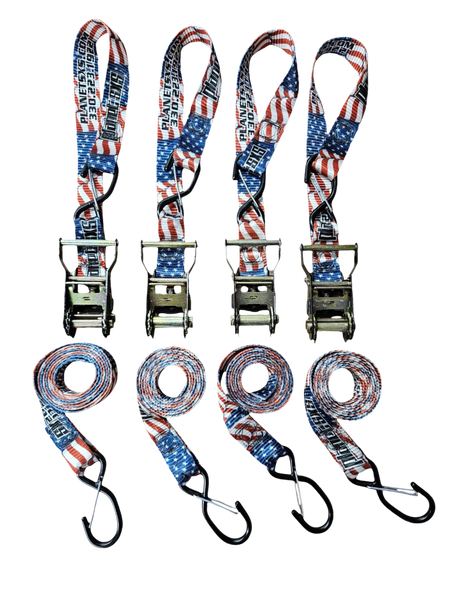 Planet SXS Custom Ratchet Strap 6' w/ Soft Loop Old Glory