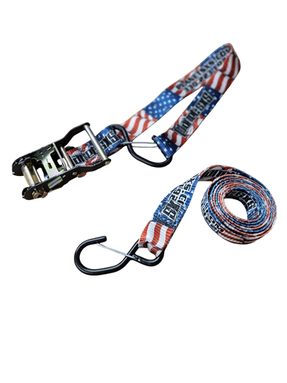 Planet SXS Custom Ratchet Strap 6' w/ Soft Loop Old Glory