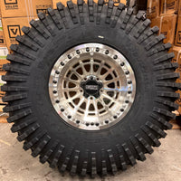 Metal FX Delta R 15x10 Raw Machined Beadlocks on Maxxis Roxxzilla Tires – Mounted UTV Kit | 5/4.5 Bolt Pattern