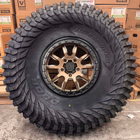 Valor V15 Bronze Beadlock Wheels + Obor Roc Scraper Tires (Mounted Kit) – Fits UTVs with 5/4.5 Bolt Pattern