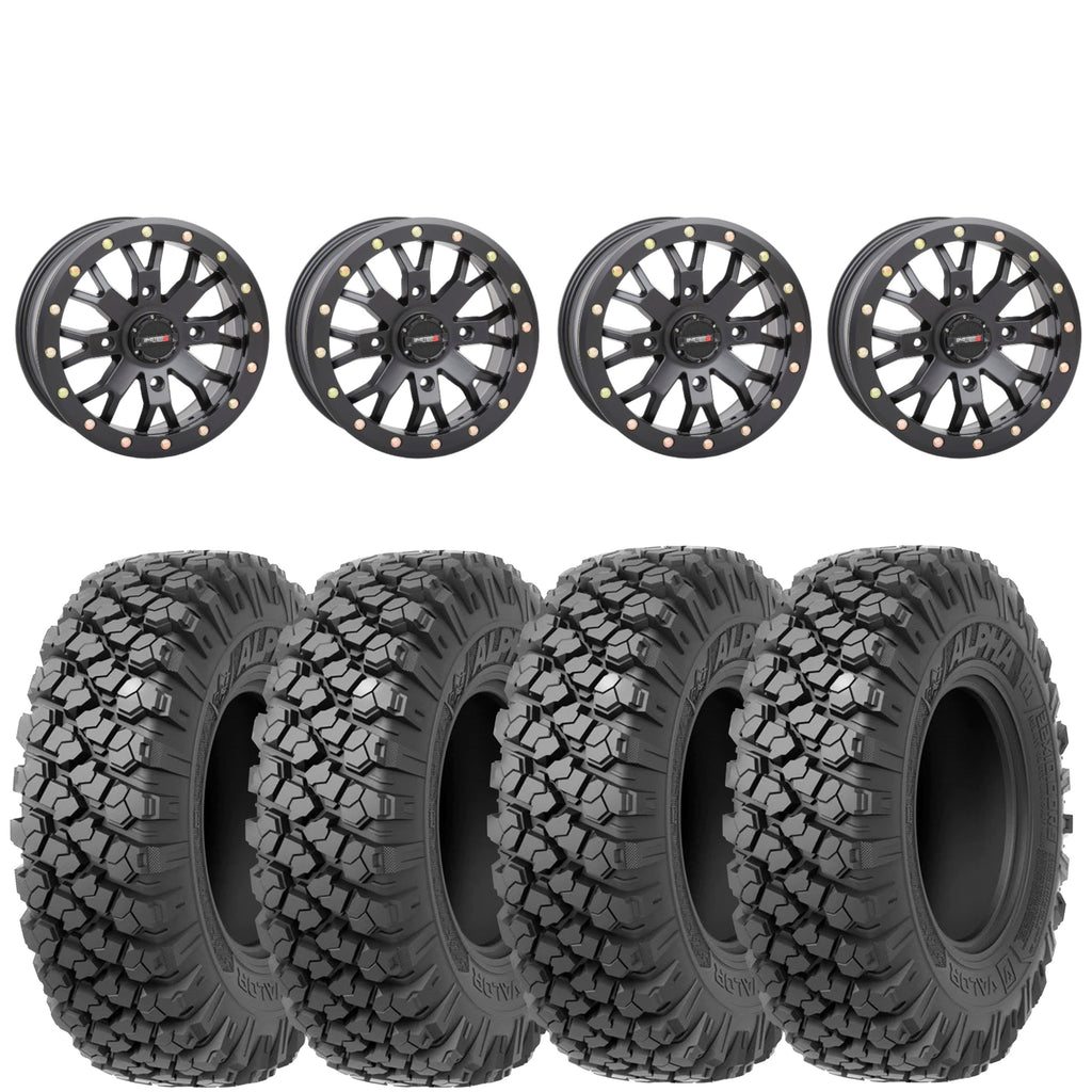 System 3 SB4 4/137 Matte Black mounted on Valor Offroad Alpha tires