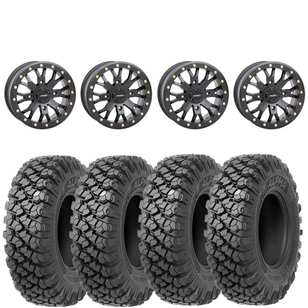 System 3 SB4 4/137 Matte Black mounted on Valor Offroad Alpha tires