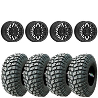 Valor V08 Beadlocks Satin Black mounted on MRT Rocky RX tires