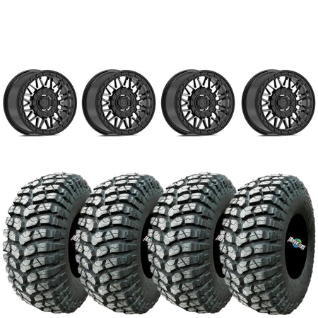 Valor V08 Beadlocks Dark Tint mounted on MRT Rocky RX tires