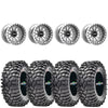 Metal FX Slayer R 15x10 Raw Machined Beadlocks on Maxxis Roxxzilla Tires – Mounted UTV Kit