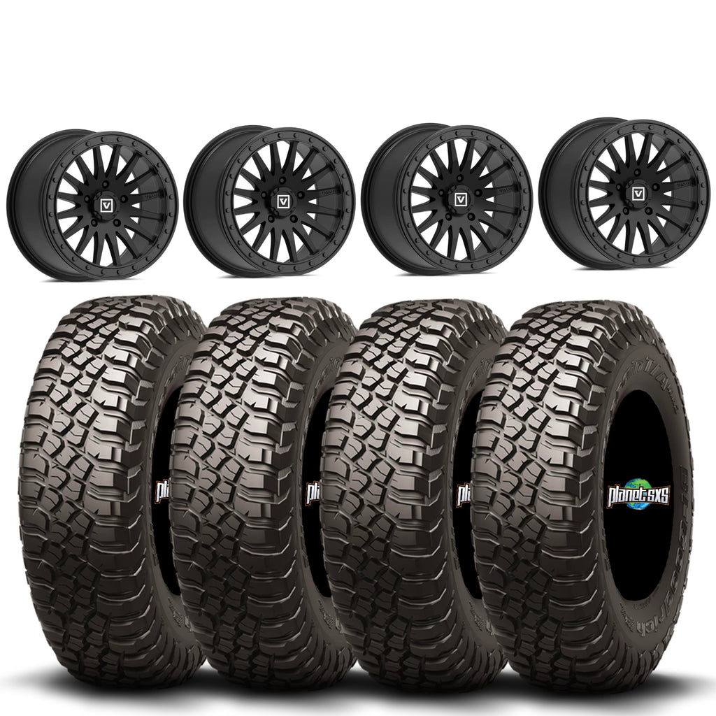 Valor Offroad V06 Beadlock Wheels (5x4.5) on BFGoodrich KM3 Tires – UTV Wheel & Tire Kit