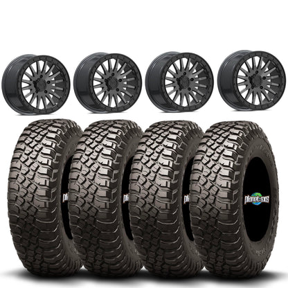 Valor Offroad V06 Beadlock Wheels (5x4.5) on BFGoodrich KM3 Tires – UTV Wheel & Tire Kit