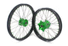 KKE 1.6*21 & 2.15*19 Wheels Rims Fit Kawasaki KX450 2019-2025 KX450X 2021-2025 Green Nipples