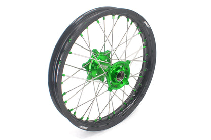 KKE 1.6*21 & 2.15*19 Wheels Rims Fit Kawasaki KX450 2019-2025 KX450X 2021-2025 Green Nipples