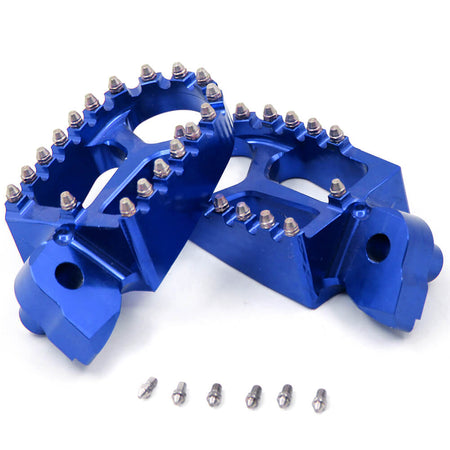 KKE BILLET CNC FOOTPEGS FOR YAMAHA YZ85 YZ125 YZ250 YZ426F YZ450F WR250F WR450F BLUE BLACK SILVER OPTIONAL