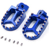 KKE BILLET CNC FOOTPEGS FOR YAMAHA YZ85 YZ125 YZ250 YZ426F YZ450F WR250F WR450F BLUE BLACK SILVER OPTIONAL