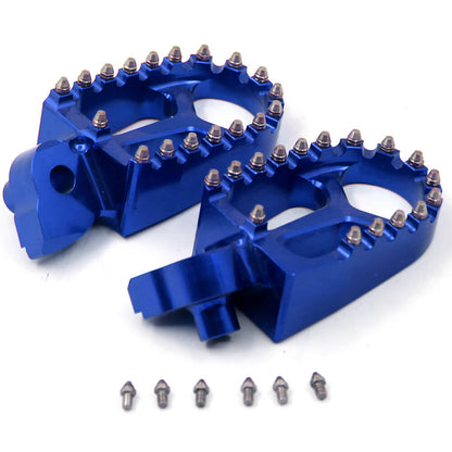 KKE BILLET CNC FOOTPEGS FOR YAMAHA YZ85 YZ125 YZ250 YZ426F YZ450F WR250F WR450F BLUE BLACK SILVER OPTIONAL
