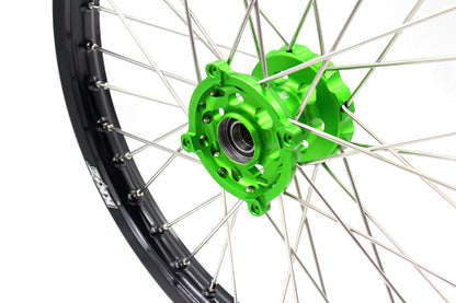 KKE 1.6*21 & 2.15*19 Wheels Rims Fit Kawasaki KX450 2019-2025 KX450X 2021-2025 Green Hubs
