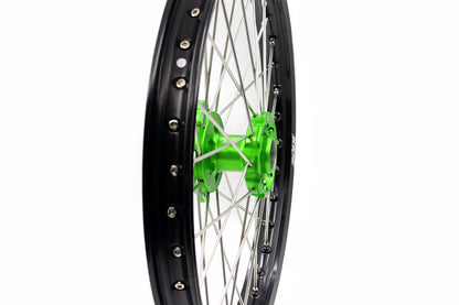 KKE 1.6*21 & 2.15*19 Wheels Rims Fit Kawasaki KX450 2019-2025 KX450X 2021-2025 Green Hubs