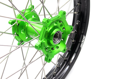 KKE 1.6*21 & 2.15*19 Wheels Rims Fit Kawasaki KX450 2019-2025 KX450X 2021-2025 Green Hubs