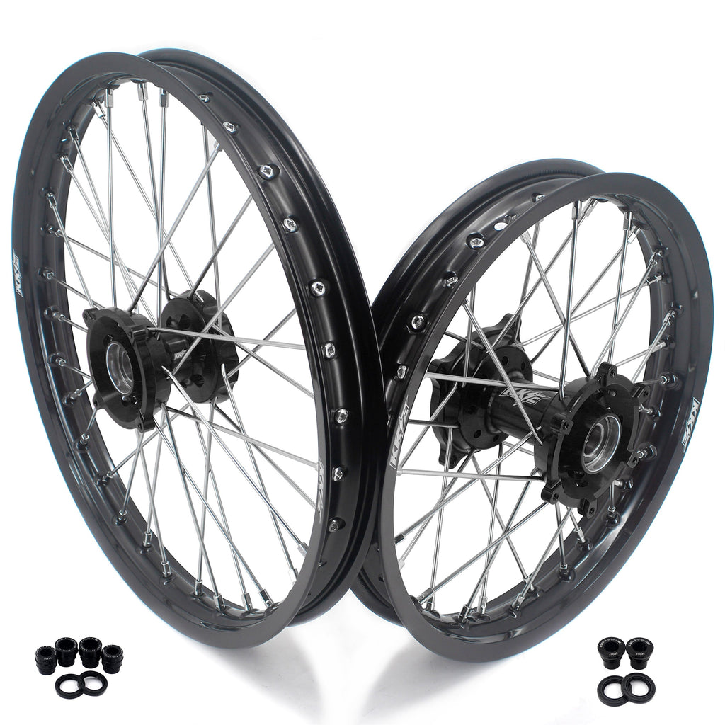 KKE 19" 16" Kid's Big Spoke Wheels Rims Fit KTM SX 85 2003-2020 Black Hubs