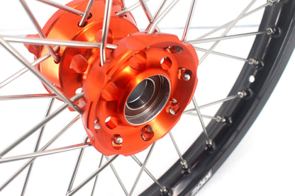 KKE 17"*1.4/14"*1.6 Kid's Big Wheels Rims Fit KTM SX 85 2021-2024 Orange Hub
