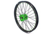 KKE 1.6*21 & 2.15*18 Wheels Rims Fit Kawasaki KX450 2019-2025 KX450X 2021-2025 Green Nipples & Black Spokes