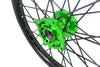 KKE 1.6*21 & 2.15*19 Wheels Rims Fit Kawasaki KX450 2019-2025 KX450X 2021-2025 Green Nipples & Black Spokes