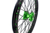 KKE 1.6*21 & 2.15*19 Wheels Rims Fit Kawasaki KX450 2019-2025 KX450X 2021-2025 Green Nipples & Black Spokes