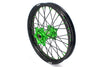 KKE 1.6*21 & 2.15*18 Wheels Rims Fit Kawasaki KX450 2019-2025 KX450X 2021-2025 Green Nipples & Black Spokes
