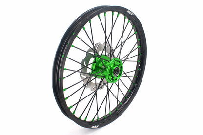 KKE 21/18 Spoked Wheels Rims For KAWASAKI KX125 KX250 2003 2004 2005 Black Spokes