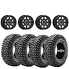 Valor V13 Dark Tint Beadlock Wheels + Vision Rock Poison tires (Mounted Kit) – Fits UTVs with 5/4.5 Bolt Pattern