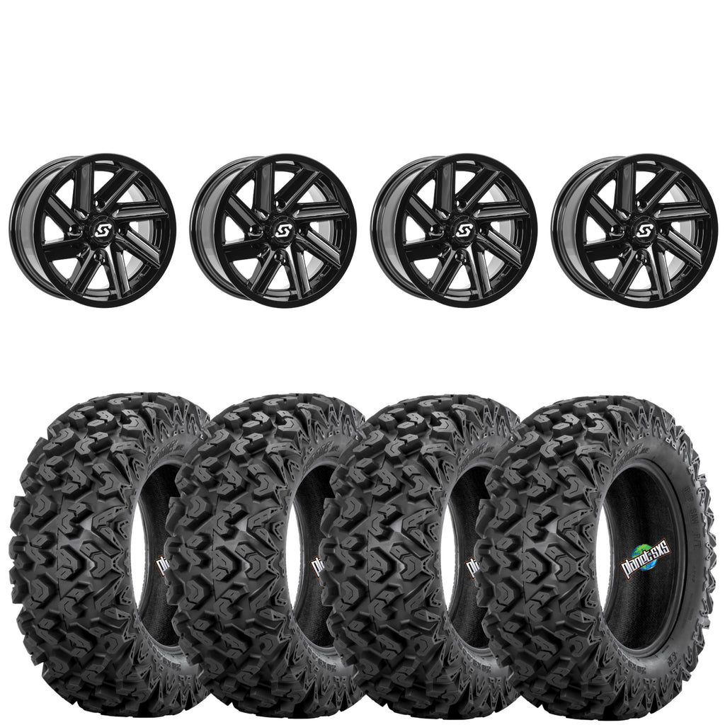 Sedona Chopper Gloss Black 4/156 4+3 wheels mounted on Sedona Rip Saw RT