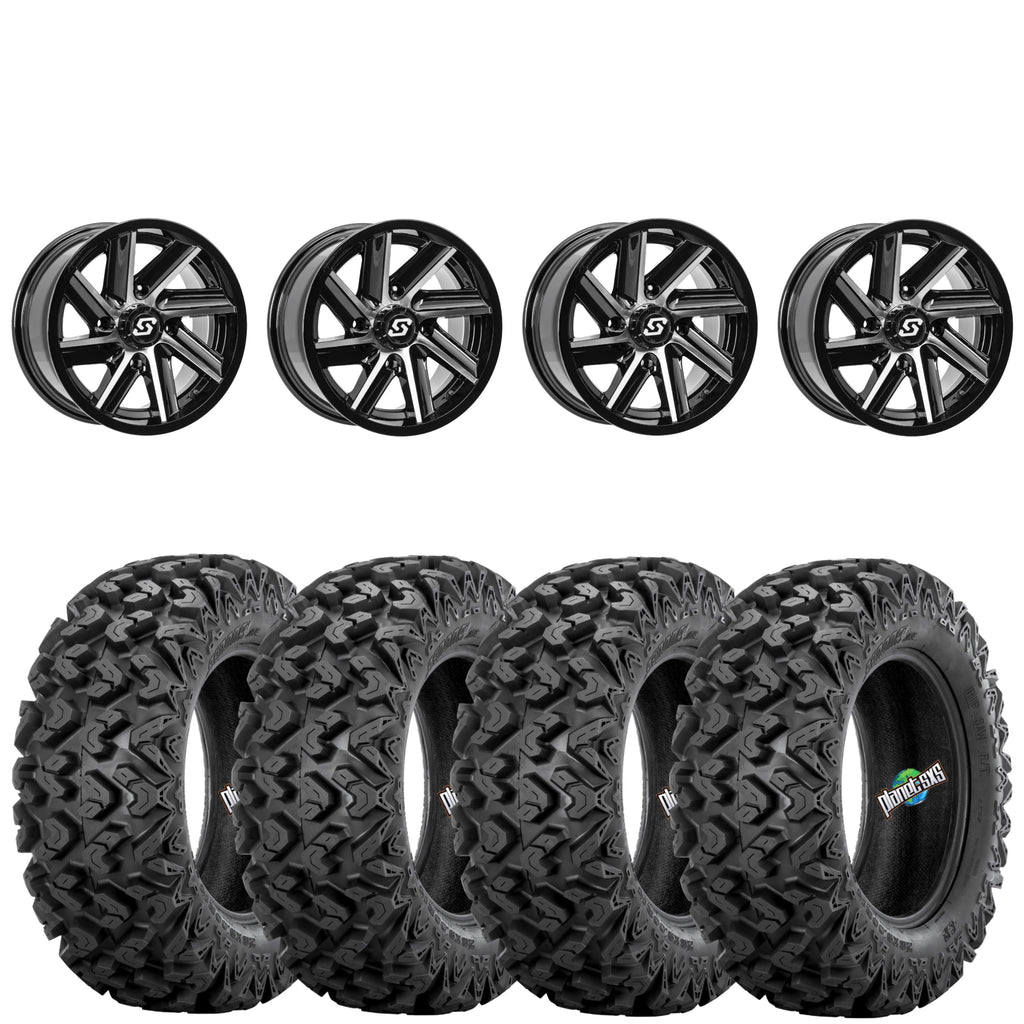 Sedona Chopper Gloss Black/Machined 4/137 4+3 wheels mounted on Sedona Rip Saw RT
