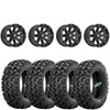Sedona Spyder Satin Black 4/156 4+3 wheels mounted on Sedona Rip Saw RT